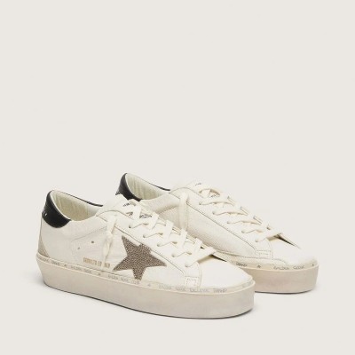 Golden Goose Hi Star With Swarovski Crystal Star And Black Leather Heel Tab Golden Goose Hi Star With Swarovski Crystal Star And Black Leather Heel Tab