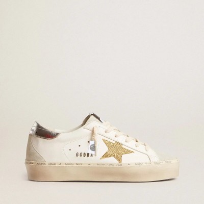 Golden Goose Hi Star With Swarovski Crystal Star And Silver Leather Heel Tab Golden Goose Hi Star With Swarovski Crystal Star And Silver Leather Heel Tab