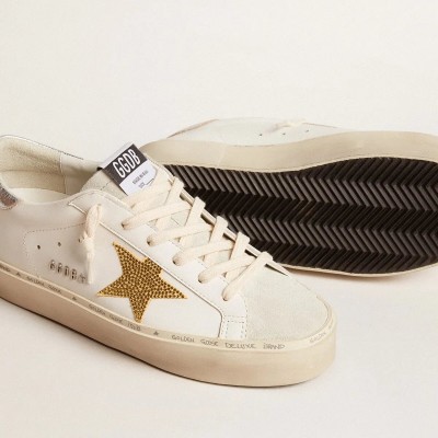 Golden Goose Hi Star With Swarovski Crystal Star And Silver Leather Heel Tab Golden Goose Hi Star With Swarovski Crystal Star And Silver Leather Heel Tab