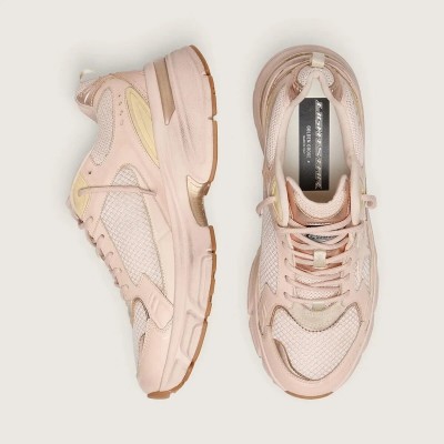 Golden Goose Lightstar With Pink Leather And Mesh Upper And Pink Star Golden Goose Lightstar With Pink Leather And Mesh Upper And Pink Star