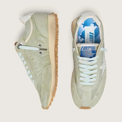 Golden Goose Marathon In Sage-Green Nylon With White Star Golden Goose Marathon In Sage-Green Nylon With White Star