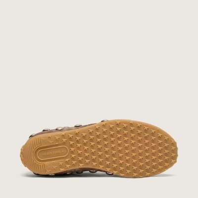 Golden Goose Marathon Speed In Anthracite-Gray Suede With White Star And Metal Studs Golden Goose Marathon Speed In Anthracite-Gray Suede With White Star And Metal Studs