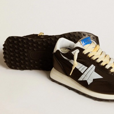 Golden Goose Marathon With Black Nylon Upper And White Star Golden Goose Marathon With Black Nylon Upper And White Star