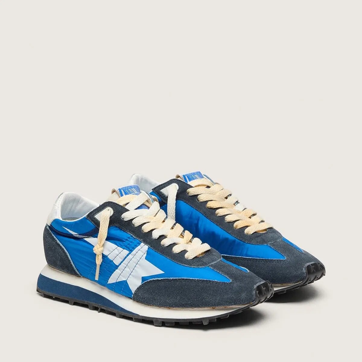 Golden Goose Marathon With Blue Nylon Upper And White Star Golden Goose Marathon With Blue Nylon Upper And White Star