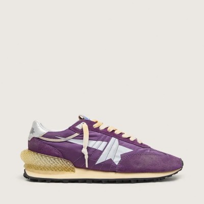 Golden Goose Marathon With Purple Nylon Upper And White Star Golden Goose Marathon With Purple Nylon Upper And White Star