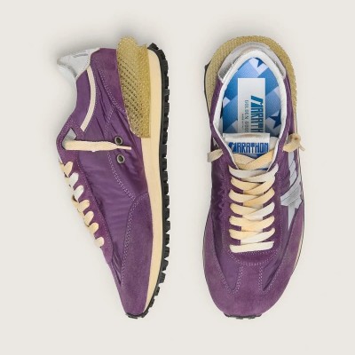 Golden Goose Marathon With Purple Nylon Upper And White Star Golden Goose Marathon With Purple Nylon Upper And White Star