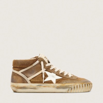 Golden Goose Mid Star Lab In Rust-Colored Suede With A White Leather Star Golden Goose Mid Star Lab In Rust-Colored Suede With A White Leather Star