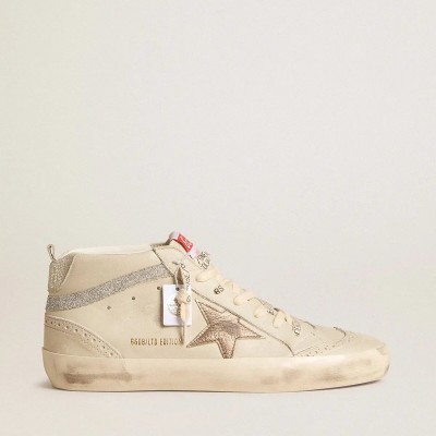 Golden Goose Mid Star Ltd With Bronze Leather Star And Swarovski Crystal Flash Golden Goose Mid Star Ltd With Bronze Leather Star And Swarovski Crystal Flash
