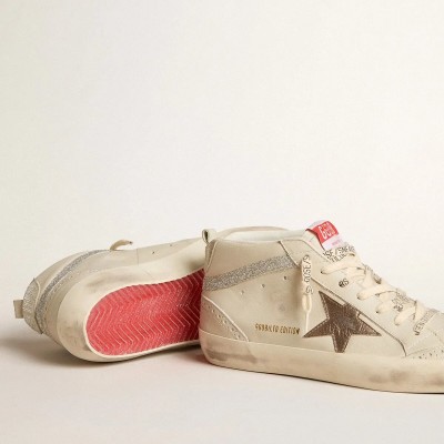 Golden Goose Mid Star Ltd With Bronze Leather Star And Swarovski Crystal Flash Golden Goose Mid Star Ltd With Bronze Leather Star And Swarovski Crystal Flash