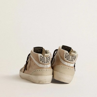 Golden Goose Mid Star In Beige Naplak Leather With Leopard-Print Pony Skin Star Golden Goose Mid Star In Beige Naplak Leather With Leopard-Print Pony Skin Star