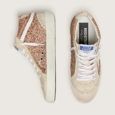 Golden Goose Mid Star With Pink Glitter Golden Goose Mid Star With Pink Glitter