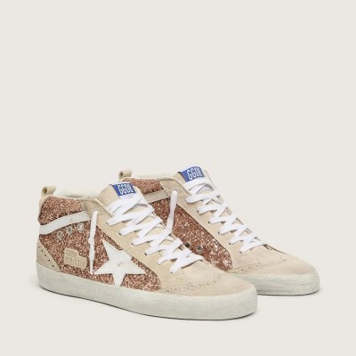 Golden Goose Mid Star With Pink Glitter Golden Goose Mid Star With Pink Glitter