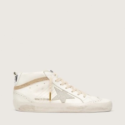 Golden Goose Mid Star With Star And Heel Tab In Suede With Swarovski Crystals Golden Goose Mid Star With Star And Heel Tab In Suede With Swarovski Crystals