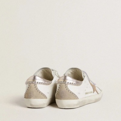 Golden Goose Old School Ltd With Rose Gold Metallic Leather Star And Heel Tab Golden Goose Old School Ltd With Rose Gold Metallic Leather Star And Heel Tab