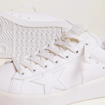 Golden Goose Purestar Sneakers With Glittery Silver Heel Tab Golden Goose Purestar Sneakers With Glittery Silver Heel Tab