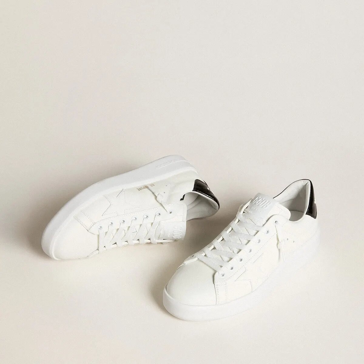 Golden Goose Purestar With Leather Star And Black Patent Leather Heel Tab Golden Goose Purestar With Leather Star And Black Patent Leather Heel Tab