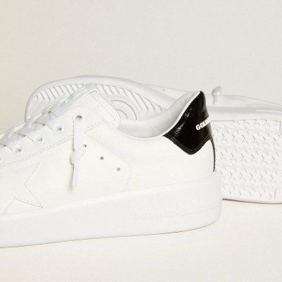 Golden Goose Purestar With Leather Star And Black Patent Leather Heel Tab Golden Goose Purestar With Leather Star And Black Patent Leather Heel Tab