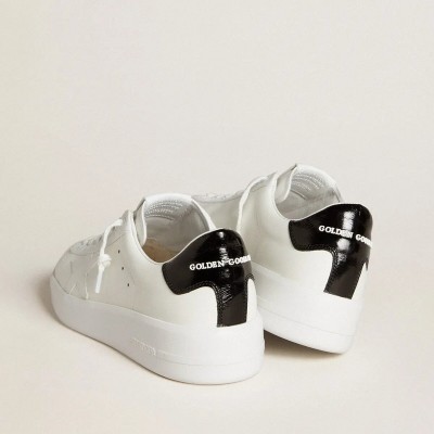Golden Goose Purestar With Leather Star And Black Patent Leather Heel Tab Golden Goose Purestar With Leather Star And Black Patent Leather Heel Tab