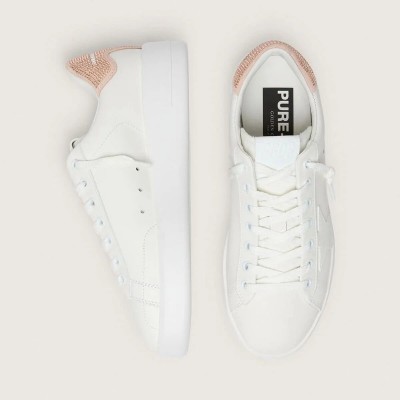 Golden Goose Purestar With Leather Star And Suede Heel Tab With Swarovski Crystals Golden Goose Purestar With Leather Star And Suede Heel Tab With Swarovski Crystals