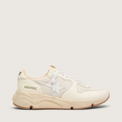Golden Goose Running Sole In Mesh And White Nappa Golden Goose Running Sole In Mesh And White Nappa