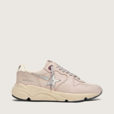 Golden Goose Running Sole In Powder-Pink Leather With Silver Star Golden Goose Running Sole In Powder-Pink Leather With Silver Star