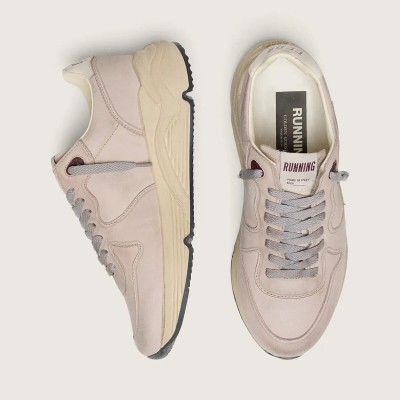 Golden Goose Running Sole In Powder-Pink Leather With Silver Star Golden Goose Running Sole In Powder-Pink Leather With Silver Star