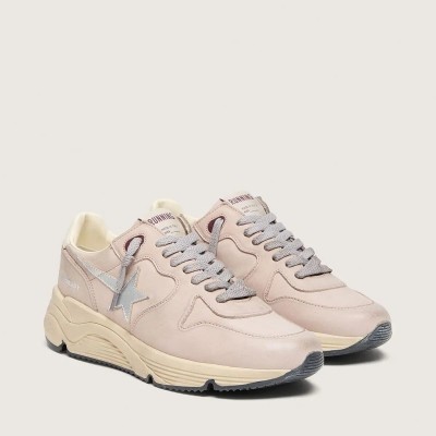 Golden Goose Running Sole In Powder-Pink Leather With Silver Star Golden Goose Running Sole In Powder-Pink Leather With Silver Star