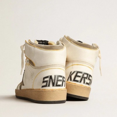 Golden Goose Sky-Star In White Nappa Leather With Dove-Gray Suede Star Golden Goose Sky-Star In White Nappa Leather With Dove-Gray Suede Star