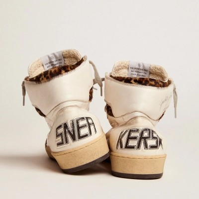 Golden Goose Sky-Star With Signature And Leopard Print Pony Skin Inserts Golden Goose Sky-Star With Signature And Leopard Print Pony Skin Inserts