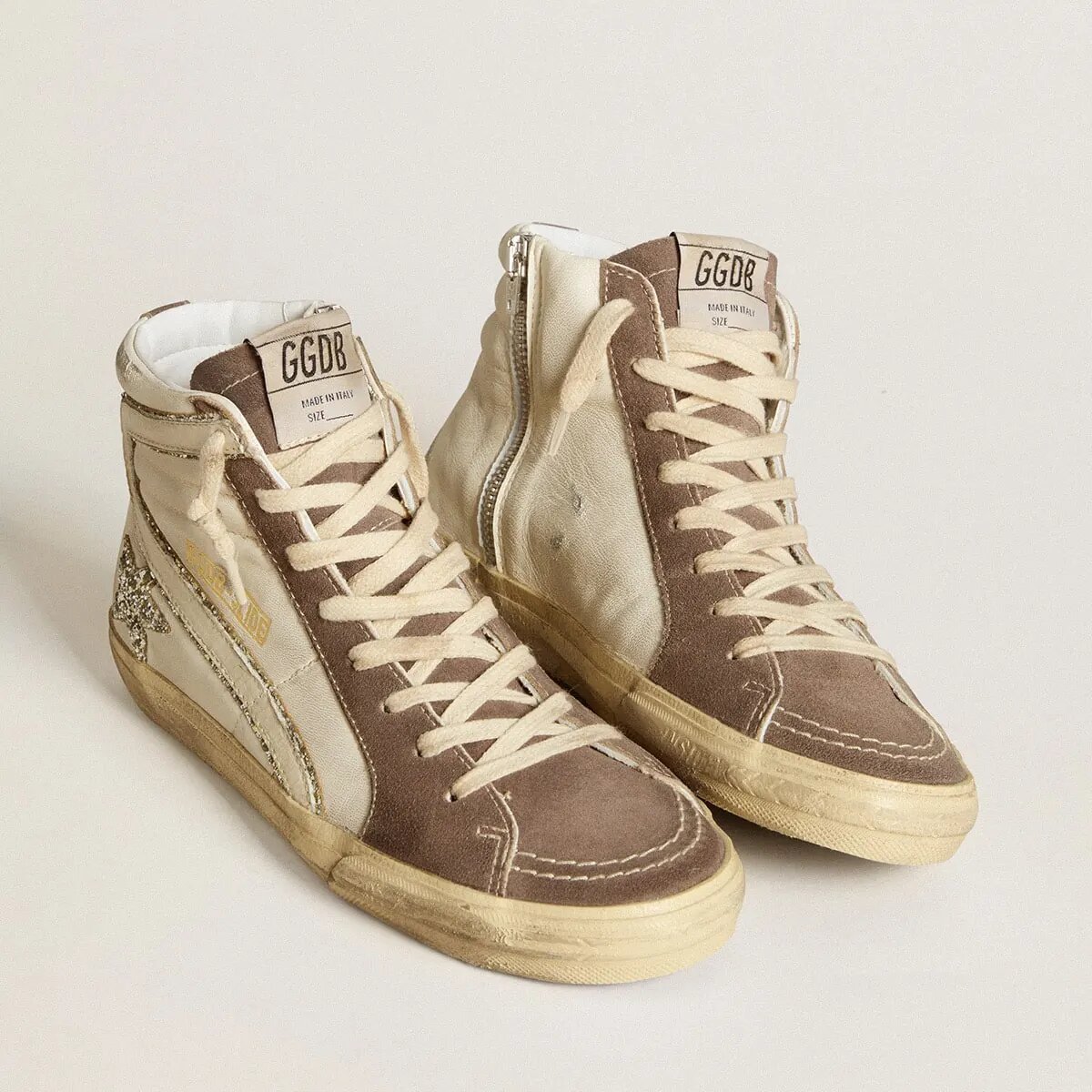 Golden Goose Slide In Nappa With Glitter Star And Patent Leather Flash Golden Goose Slide In Nappa With Glitter Star And Patent Leather Flash