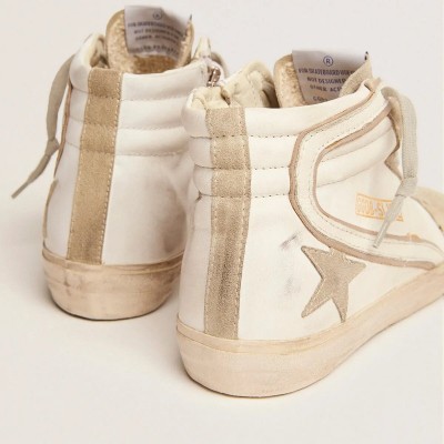 Golden Goose Slide With Ice-Gray Suede Star And White Flash Golden Goose Slide With Ice-Gray Suede Star And White Flash