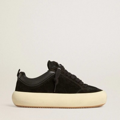 Golden Goose Space-Star Cube In Black Suede With Perforated Star Golden Goose Space-Star Cube In Black Suede With Perforated Star
