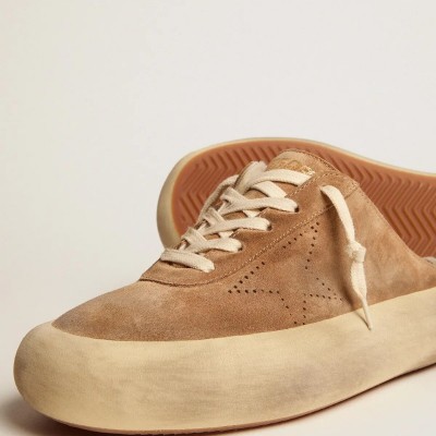 Golden Goose Space-Star Sabot In Tobacco-Colored Suede With Shearling Lining Golden Goose Space-Star Sabot In Tobacco-Colored Suede With Shearling Lining