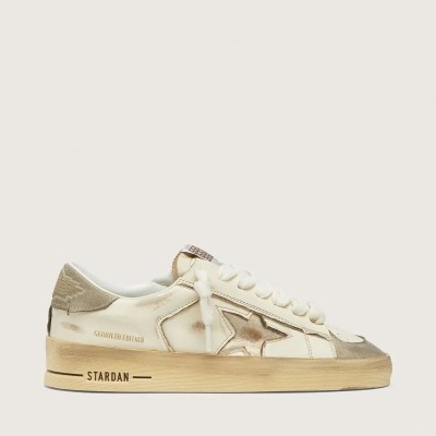 Golden Goose Stardan Ltd In Suede And White Nappa With Gold Star Golden Goose Stardan Ltd In Suede And White Nappa With Gold Star