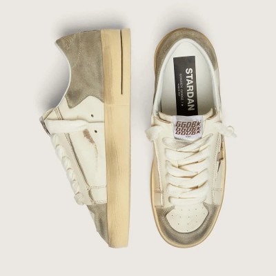 Golden Goose Stardan Ltd In Suede And White Nappa With Gold Star Golden Goose Stardan Ltd In Suede And White Nappa With Gold Star