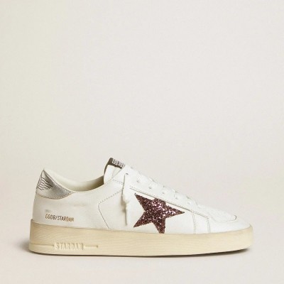 Golden Goose Stardan In Nappa With Glitter Star And Metallic Leather Heel Tab Golden Goose Stardan In Nappa With Glitter Star And Metallic Leather Heel Tab