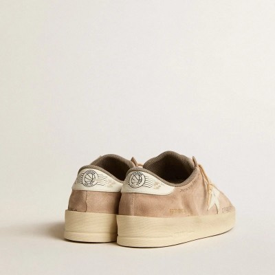 Golden Goose Stardan In Old Rose Suede With White Leather Star And Heel Tab Golden Goose Stardan In Old Rose Suede With White Leather Star And Heel Tab