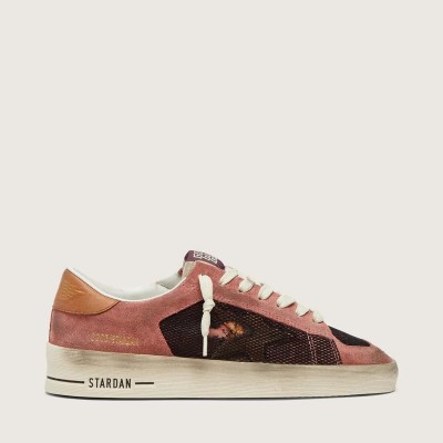 Golden Goose Stardan In Pink Suede With Beige Star