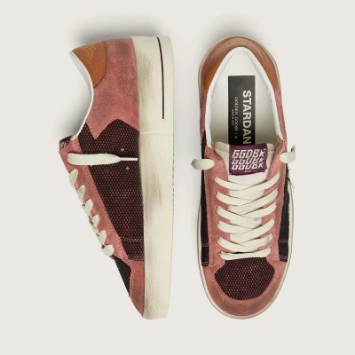 Golden Goose Stardan In Pink Suede With Beige Star