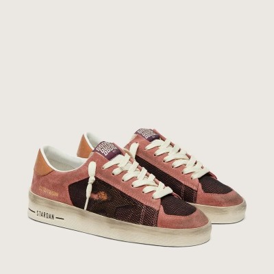 Golden Goose Stardan In Pink Suede With Beige Star Golden Goose Stardan In Pink Suede With Beige Star