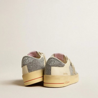 Golden Goose Stardan In Suede With Sand Star And Silver Swarovski Crystal Inserts Golden Goose Stardan In Suede With Sand Star And Silver Swarovski Crystal Inserts