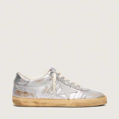Golden Goose Super-Star Lab In Metallic Nappa With Silver Tpu Star Golden Goose Super-Star Lab In Metallic Nappa With Silver Tpu Star