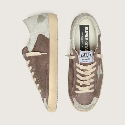 Golden Goose Super-Star Ltd In Lavender Suede With Silver Star Golden Goose Super-Star Ltd In Lavender Suede With Silver Star