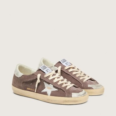 Golden Goose Super-Star Ltd In Lavender Suede With Silver Star Golden Goose Super-Star Ltd In Lavender Suede With Silver Star