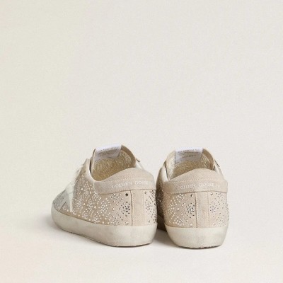 Golden Goose Super-Star Ltd In Suede With Swarovski Crystals And Ice-Gray Leather Star Golden Goose Super-Star Ltd In Suede With Swarovski Crystals And Ice-Gray Leather Star