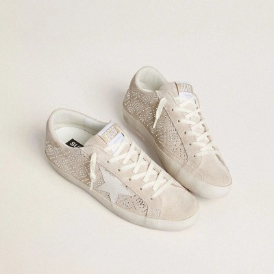 Golden Goose Super-Star Ltd In Suede With Swarovski Crystals And Ice-Gray Leather Star Golden Goose Super-Star Ltd In Suede With Swarovski Crystals And Ice-Gray Leather Star