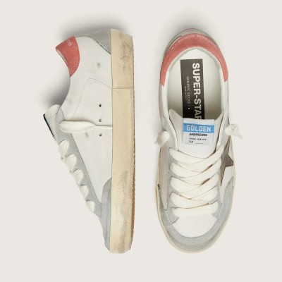 Golden Goose Super-Star Ltd In White Leather With Metallic Bronze Star Golden Goose Super-Star Ltd In White Leather With Metallic Bronze Star