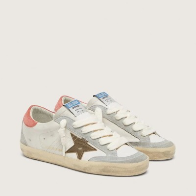 Golden Goose Super-Star Ltd In White Leather With Metallic Bronze Star Golden Goose Super-Star Ltd In White Leather With Metallic Bronze Star