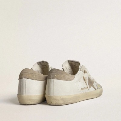 Golden Goose Super-Star Ltd With Beige Suede Star And Heel Tab And Floral Embroidery Golden Goose Super-Star Ltd With Beige Suede Star And Heel Tab And Floral Embroidery