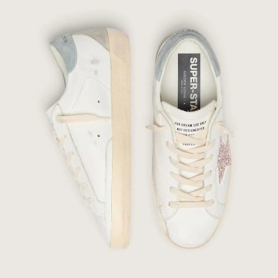 Golden Goose Super-Star Ltd With Multicolor Glitter Star And Suede Heel Tab Golden Goose Super-Star Ltd With Multicolor Glitter Star And Suede Heel Tab